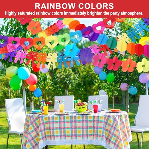Miniatura 4 de Zuuyye - Guirnaldas De Papel De Colores, Juego De 8 Guirnaldas Colgantes Para Decoración De Fiestas, Cumpleaños, Bodas, Carnavales, Ceremonias De Fin De Año