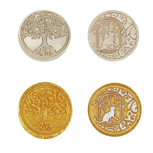 Miniatura 2 de Ornaous Juego de sellos de cera de 4 piezas, árbol de la vidagatorosaabeja, juego de sellos de cera con caja de regalo para sobres y manualidades