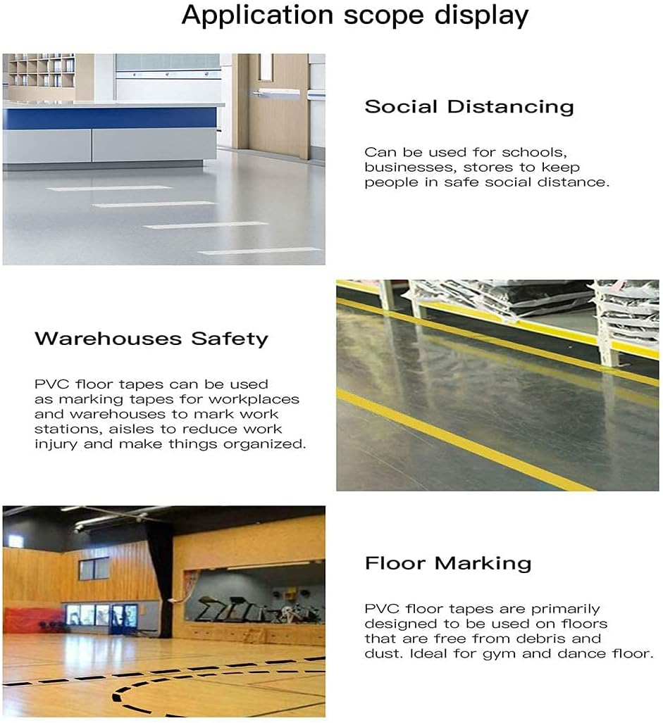 APT, Multi Color Marking Tape, Premium Safety Marking and Dance Floor Splicing Tape, 6 mil Thick (1 Roll, Yellow)