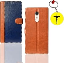 Flip Cover for Redmi Note 5 Pouch Cover | MZB5917IN Pouch Cover | Free Jesus Cross Keychain | Blue, Brown