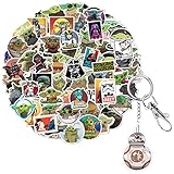 Star Wars Aufkleber Tomicy 122 Stück Baby Yoda Aufkleber Wasserdicht Vinyl Aufkleber für Laptop Skateboard Fahrrad Motorräder Cartoon Aufkleber 1 Stück BB-8 Schlüsselanhänger für Kinder Jugendliche