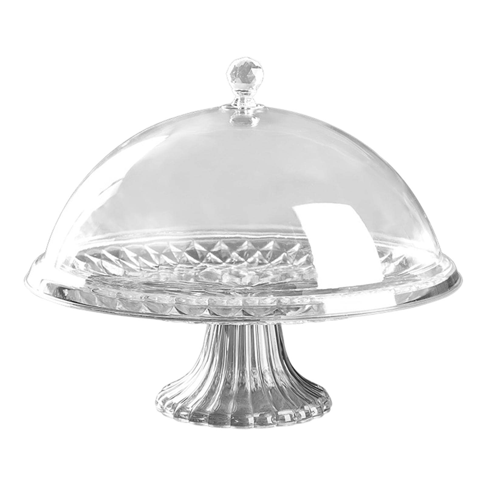 Kuchenplatte mit Haube Abdeckung Dessert Obsttablett Tischplatte PVC Staubgeschützt für Teestunde Camping Haushaltsgebrauch, 12 Zoll, 12 Zoll