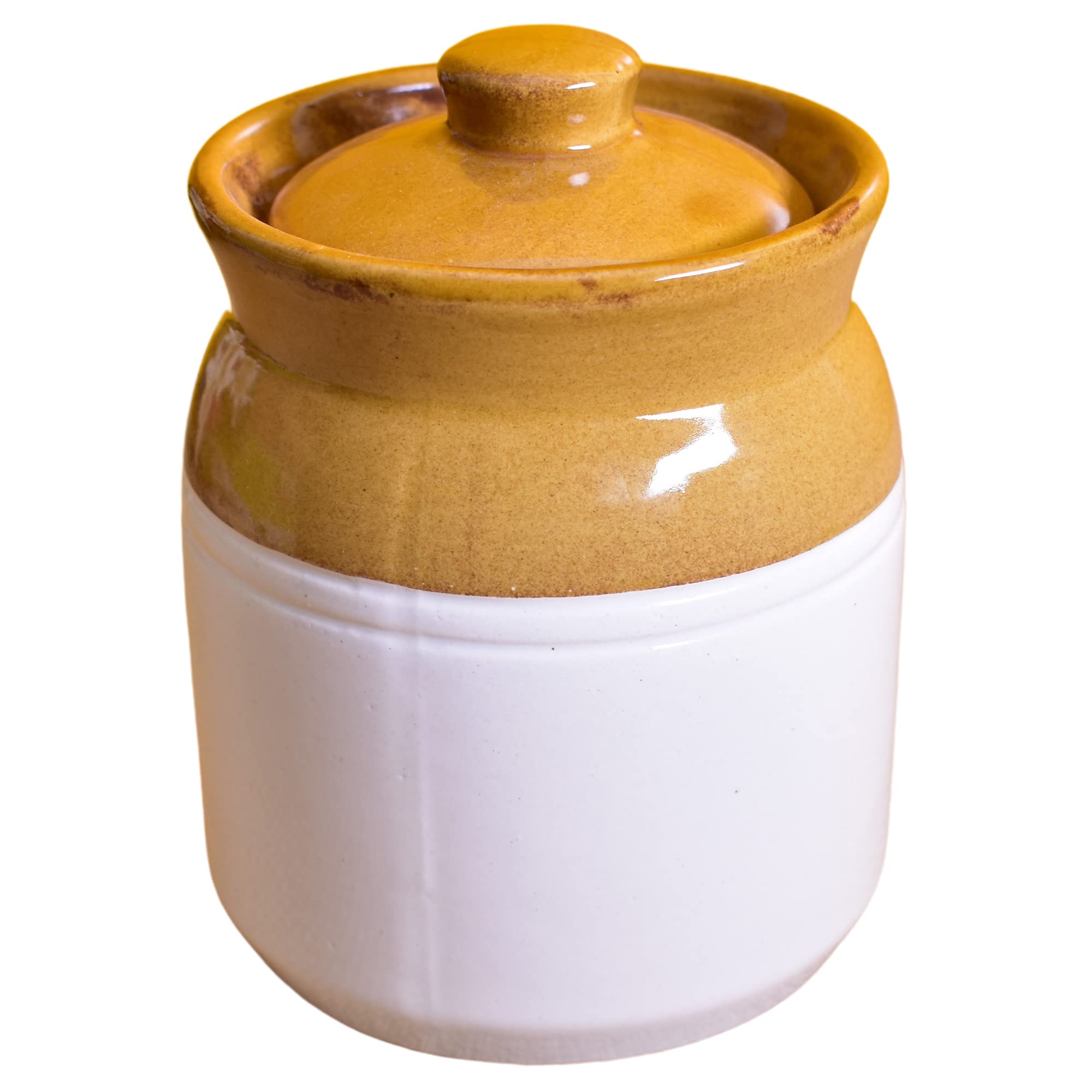 Ceramic Multipurpose Jar - 1000 Ml, 1 Piece, White Espresso