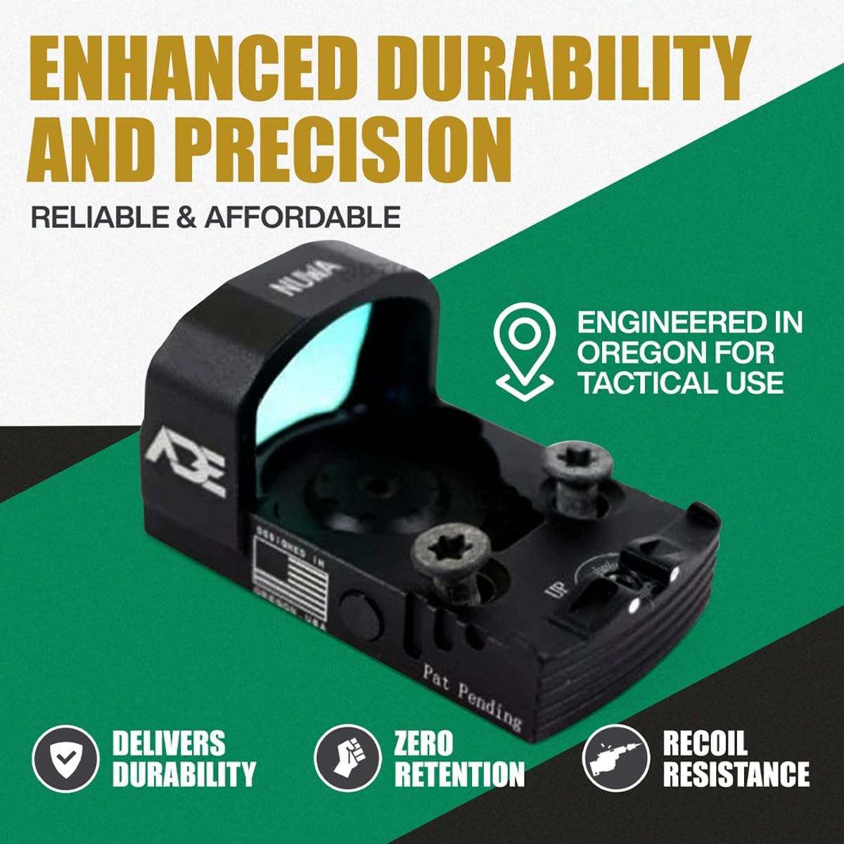 Ade Advanced Optics RD3-021 MOA NUWA Red Dot Sight-Compatible with Holosun 407K/507K Footprint- Works with Taurus GX4 Toro, TX22 Toro, Sig P365XL Spectre Comp, Canik Mete MC9