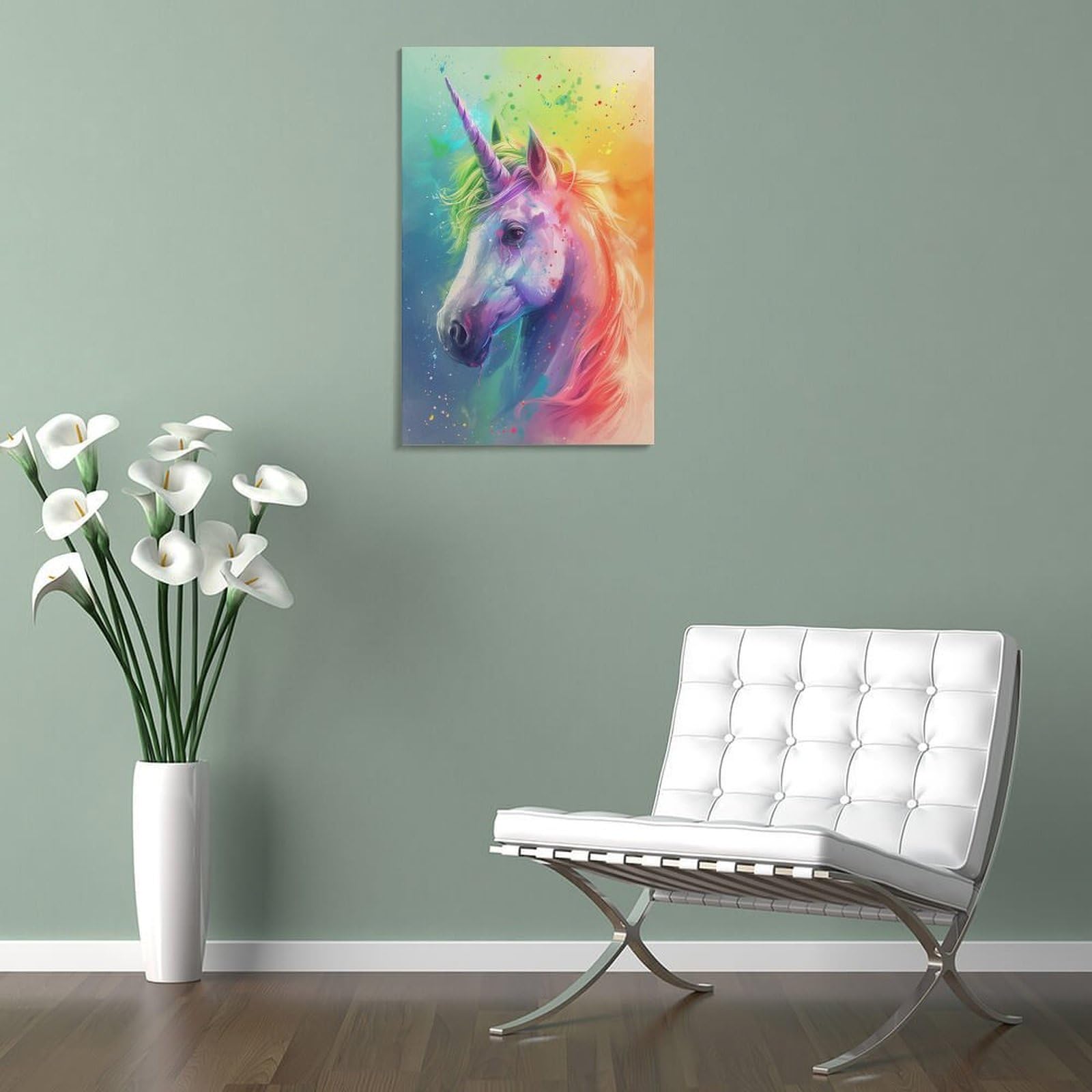ユニコーン　絵画　壁掛け Amazon.co.jp: 絵画 カラフルなユニコーンインテリア 絵画 動物