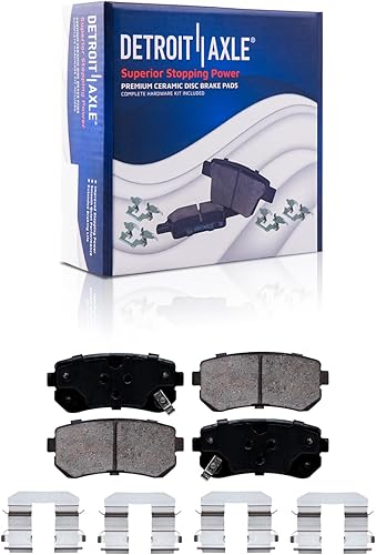 Miniatura 8 de Detroit Axle - Kit de freno para FWD 2013-15 Hyundai Tucson 12-16 Kia Sportage Rotores de freno de disco delantero y trasero 2014 2015 pastillas de