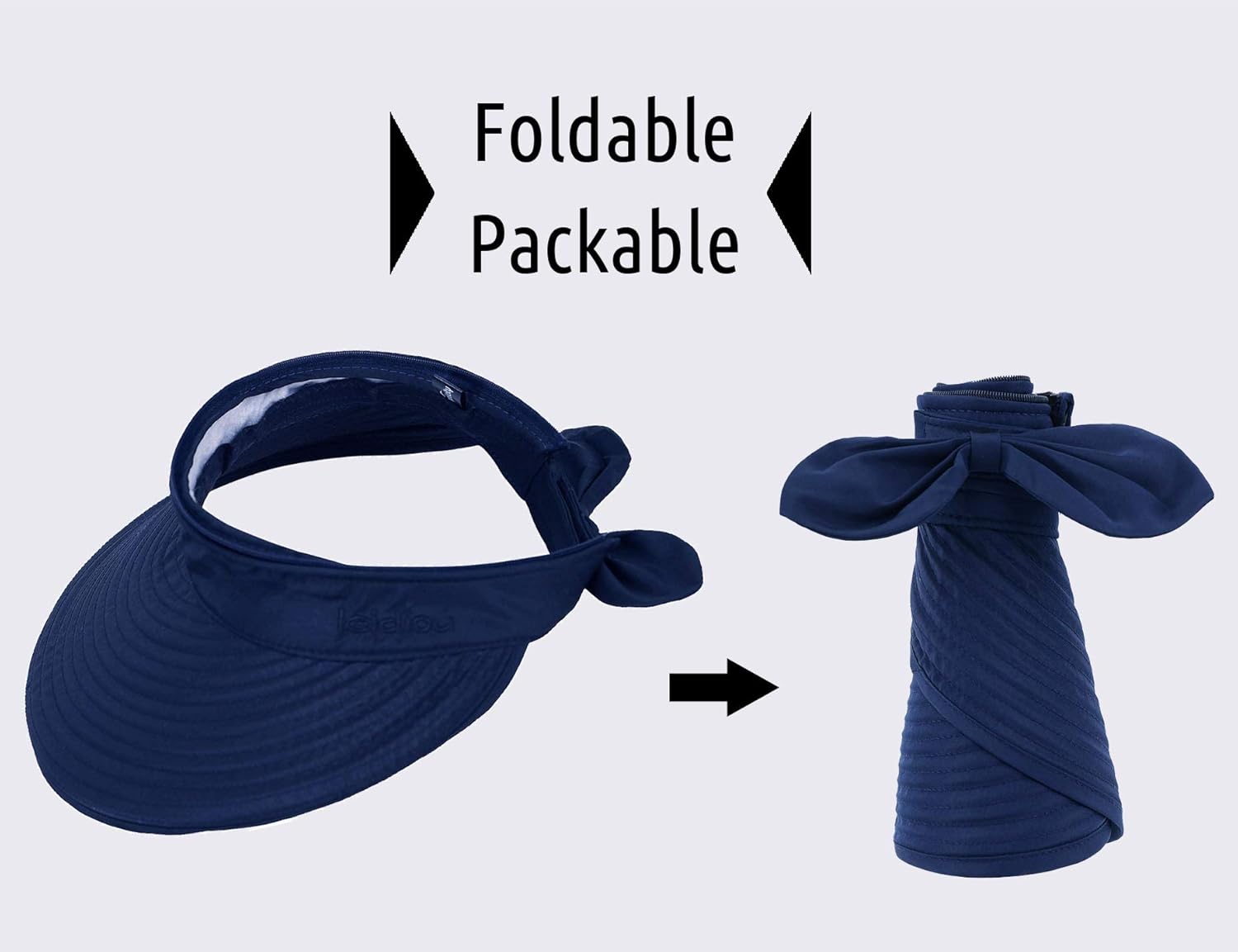 Simplicity Packable Sun Hat Women UV Protection Sun Hats Packable Summer Hat Women w/Ponytail Dark Blue: Clothing