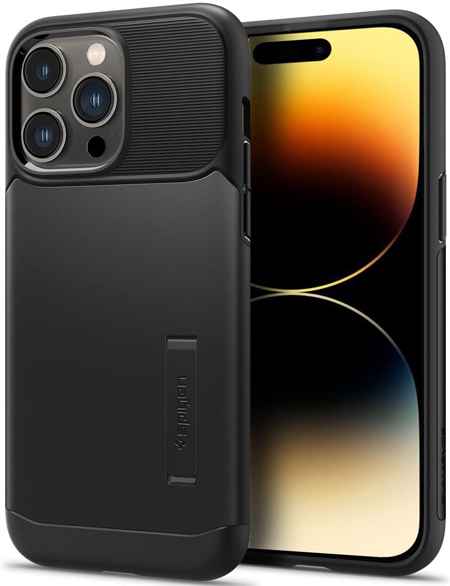Spigen Slim Armor Back Cover Case Compatible with iPhone 14 Pro (TPU + Poly Carbonate | Black)