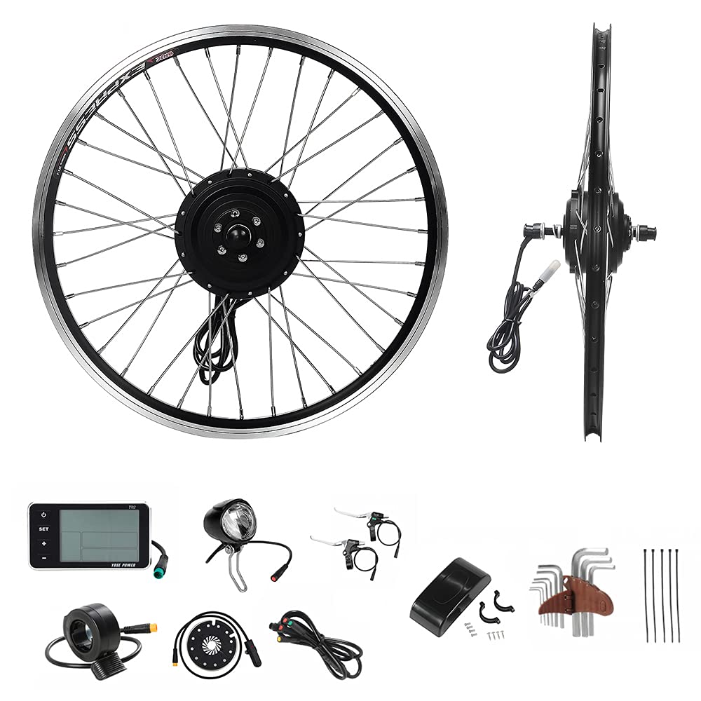 YOSE POWER Bicicleta eléctrica Hub Motor Frontal 36 V 250 W 20" Bicicleta eléctrica Kit de conversión 20 pulgadas negro con pantalla LCD