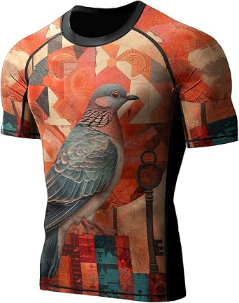 Rash Guard Men Short Sleeve, Compression Shirt Stretchable Fabric Gift On Birthday