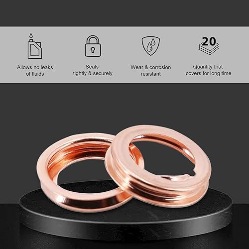 Miniatura 3 de Ajxn 12 juntas de tapón de escape de automóvil, arandela de tornillo de drenaje de aceite de latón M12, OEM de repuesto 11026-01M02, compatible con