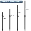 GZGDLJQ 2 in 1 Speaker Pole Mount for Subwoofer with Height Adjustment from 34 to 49 Inch Fits 35mm and M20 Thread Mount Extender with Safety Pins，120 LB,2 Pack gallery image