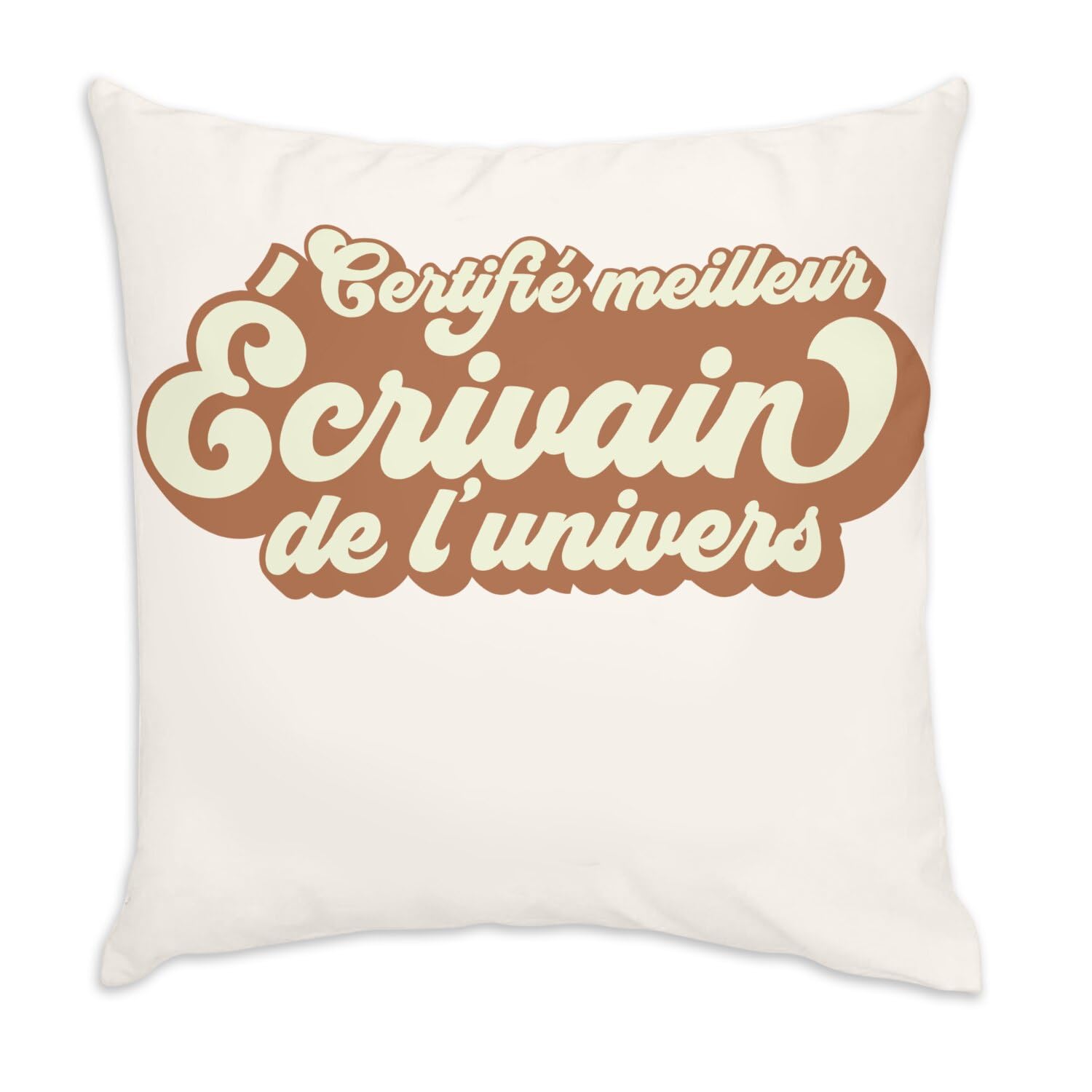 Coussin en velours blanc 40x40 housse incluse déco salon poésie art littérature