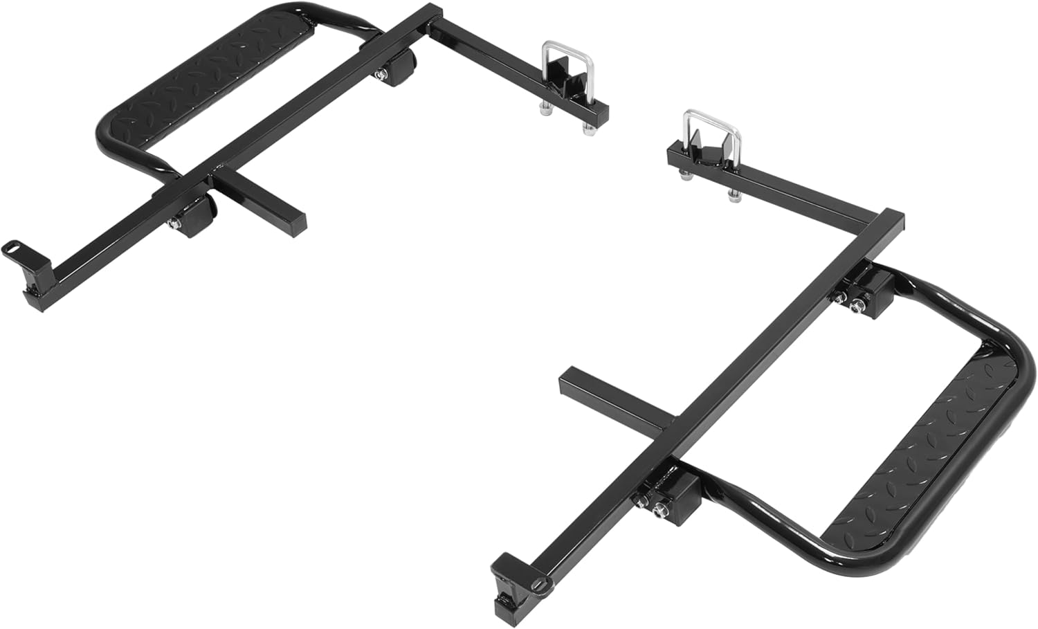 ALMULOO Heavy Duty Nerf Bars Compatible with 2008+ EZGO RXV Gas & Electric Golf Carts Powder-Coated Black Running Boards (Set of 2)