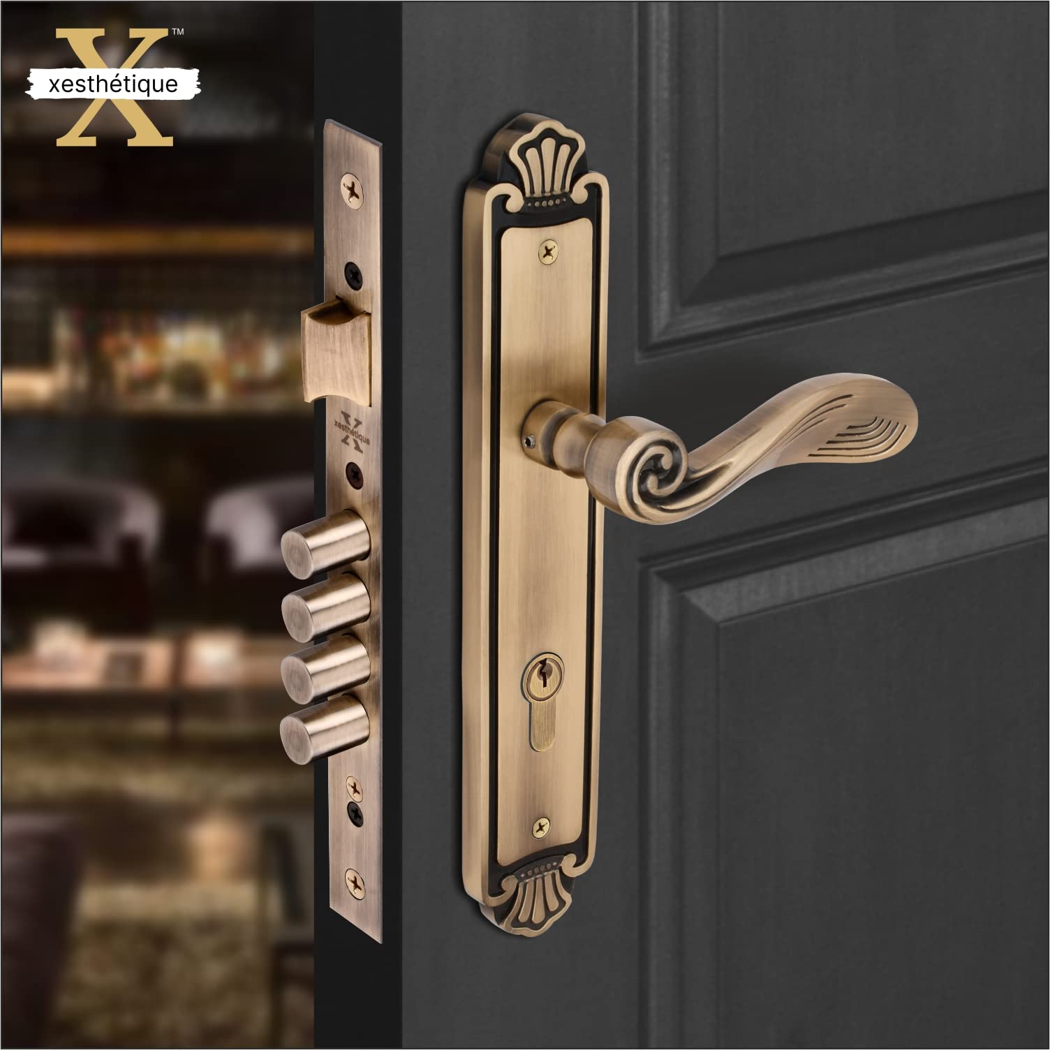Mortise Lock Set - Secure and Stylish - Unlock Safety and Elegance with Xesthetique – Design Atticus (275MM-OSK70)