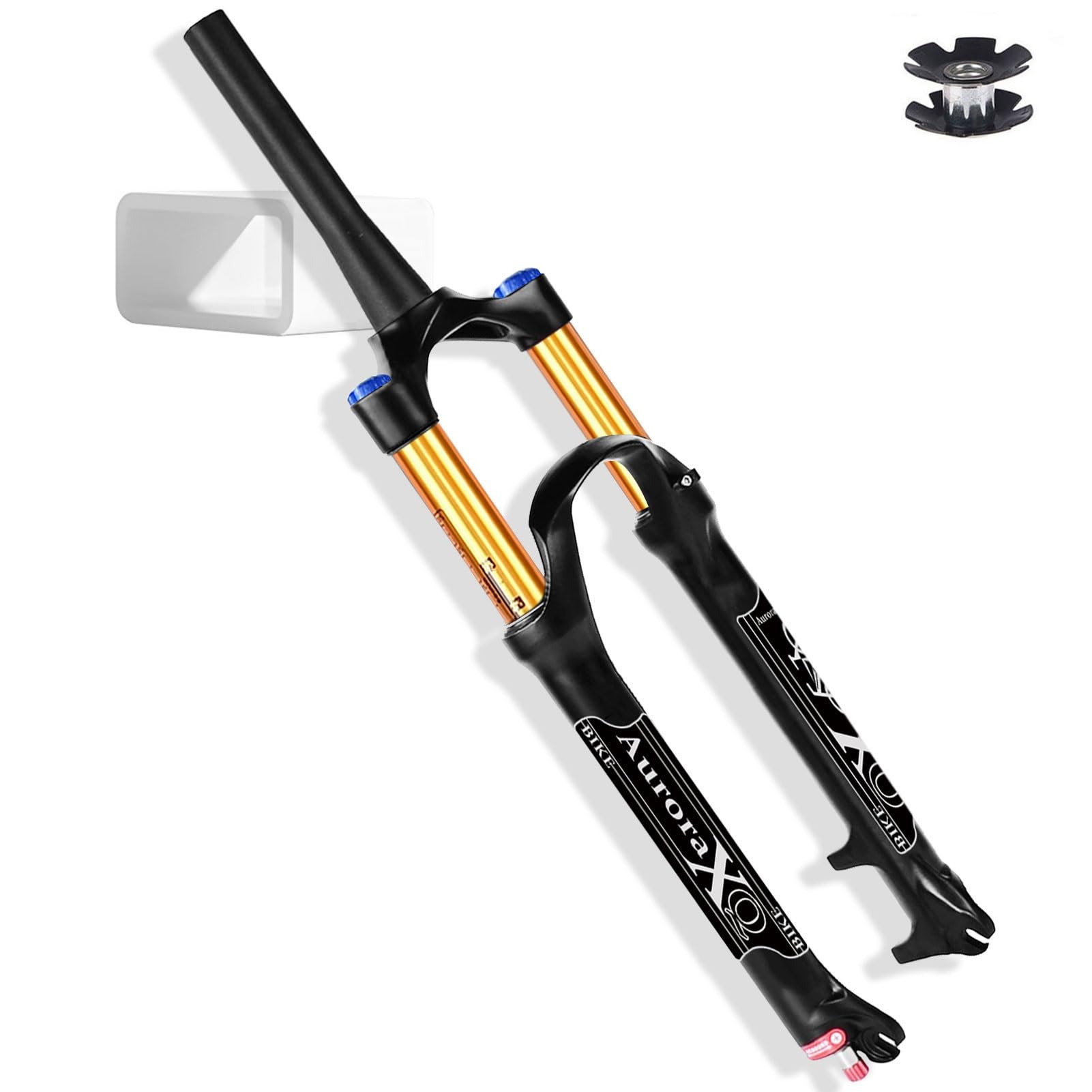 XGSUZNE AuroraXQ 120mm Travel 26 27.5 29 Inch Mountain Bike Fork, Straight/Tapered Rebound Adjust Magnesium Alloy Bicycle Front Forks for MTB