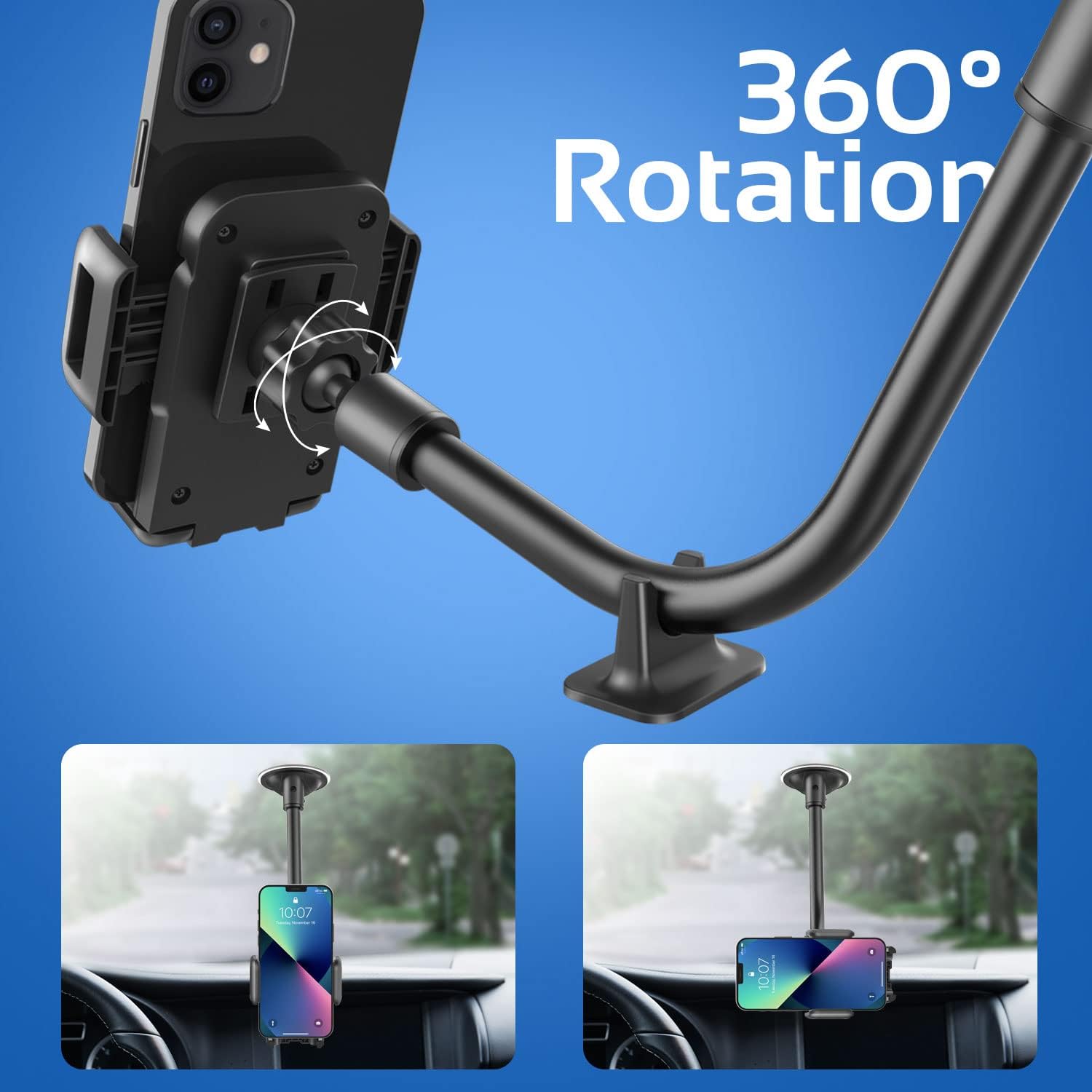 HEARTZ XPL370 ARAÇ TELEFON TUTUCU SÜPER VAKUM UZUN VE ELASTİK YAPI İLE TAMAMEN ÖZGÜR HAREKET İMKANI VERİR DESTEK KOLU BULUNUR GERÇEKTEN EN İYİSİ !!!!!