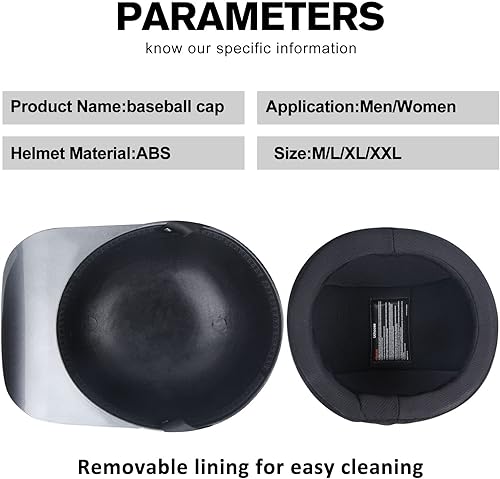 Miniatura 3 de Uchoose Baseball Motorcycle Helmet - DOT Approved Open Face Helmet for Men Women Baseball Cap Helmet for Bike, Cruiser, Chopper, Moped, Scooter