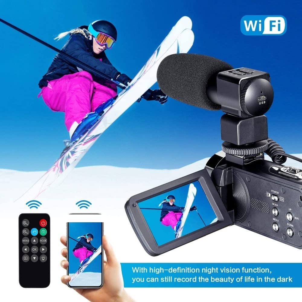 Fotocamera digitale, Fotocamere per la fotografia, Videocamera Full 4K Videocamere digitali professionali Streaming live Fotografia 18X Registratore Vlog Webcam Ultra HD Portatile per i viaggi e buona
