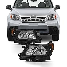 2pcs Front Left Right Side Clear Lens Black Housing Headlights Complete for Subaru for Forester 2009-2013