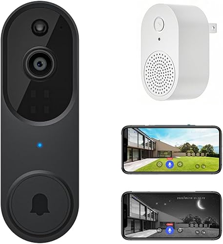Timbre de puerta seguro inalámbrico, timbre seguro, forma más inteligente de proteger tu hogar, timbre de video inalámbrico Wi-Fi, timbre de cámara