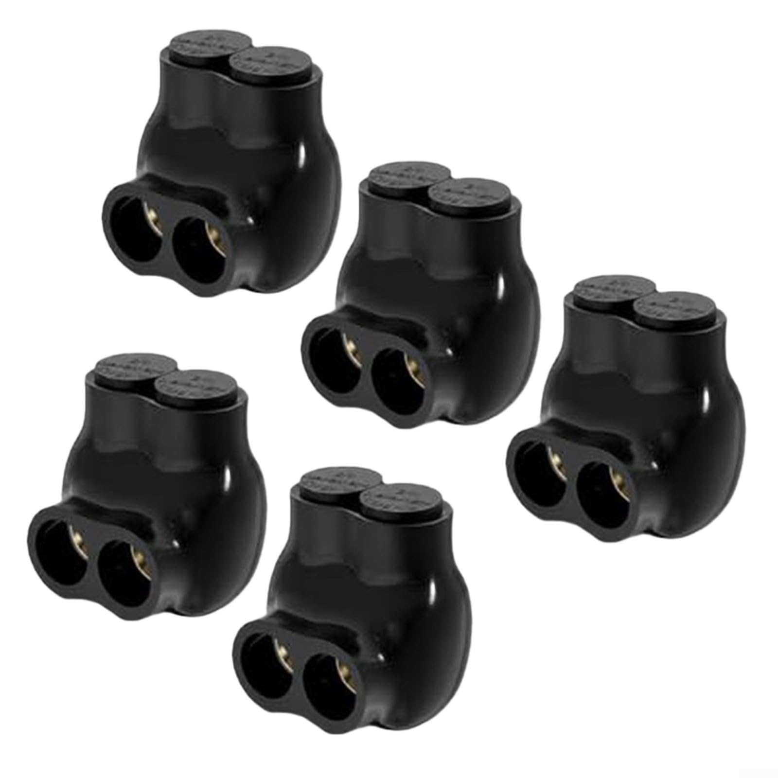 Connettori isolati per cavi 2/0-6 AWG (5 pezzi), certificati UL per fili Al/Cu, con inibitore di ossido, morsetto di derivazione multiplo ignifugo 600 V per connessioni di alimentazione sicure, nero