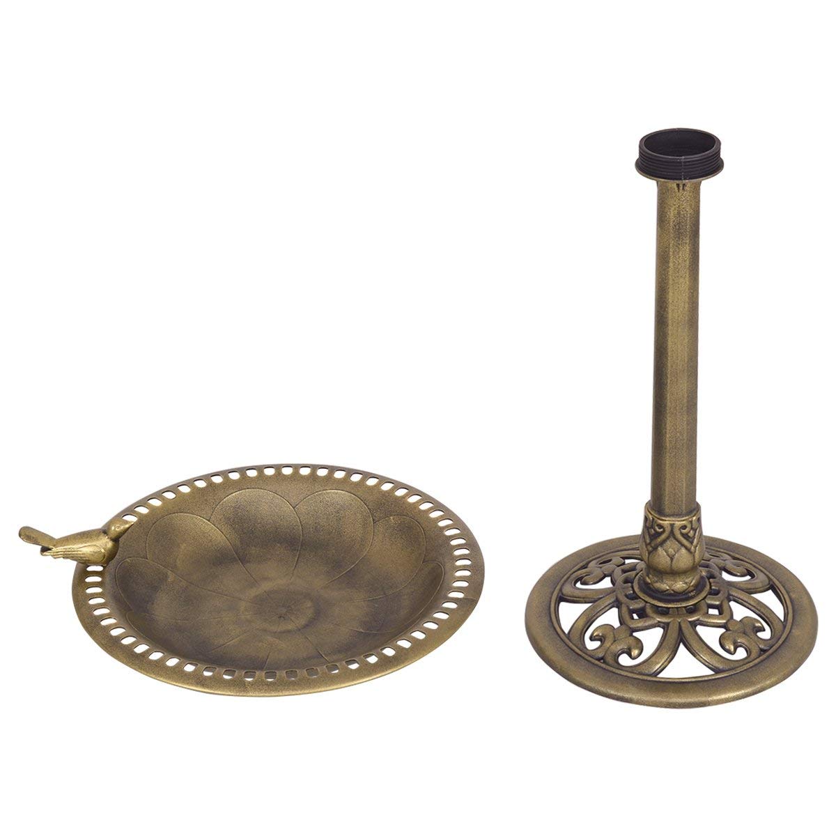 DREAMADE Mangiatoia per Uccelli, Abbeveratoio per Uccellini Selvatici per Gardino Balcone, 51 x 72 cm (Bronzo)