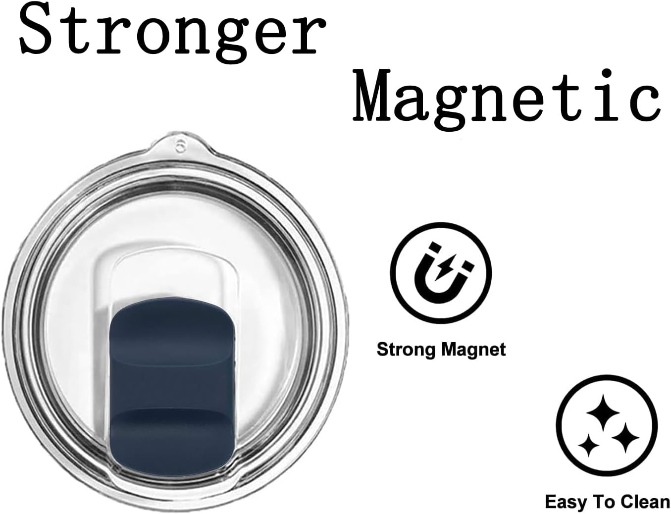 2 Pcs Magnetic Slider Replacement Block, Slider Lid Magnet for Yeti Lids 10 oz, 14oz, 16 oz, 20 oz, 26 oz, 30 oz (Black+Blue Navy) image 2