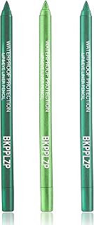 3Pcs Colored Eyeliner Set,Glitter Eyeliner,Waterproof Eye Liner Pencil,Color Eyeliner Pen,Pearl Eyeliner Set,Metal Eye Liner Long Lasting Eyeshadow Pencil Professional Eye Makeup (Green）