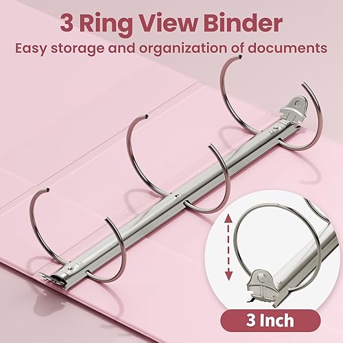 Vista 49 de SUNEE Carpeta de 3 anillos de 1 pulgada, paquete de 4 carpetas Clear View de 1 pulgada, tres anillos sin PVC (se ajusta a 8.5 x 11 pulgadas)