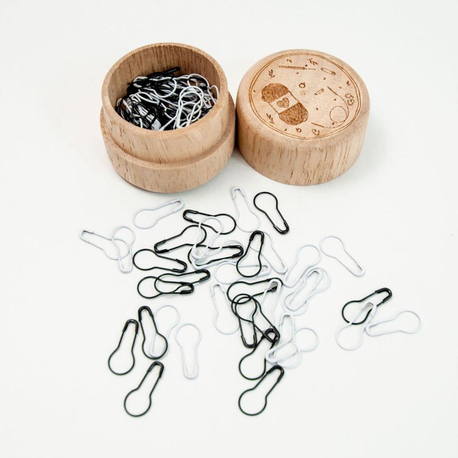 Juego de 100 marcadores de punto de ganchillo con caja de almacenamiento, herramientas para tejer, marcadores de ganchillo