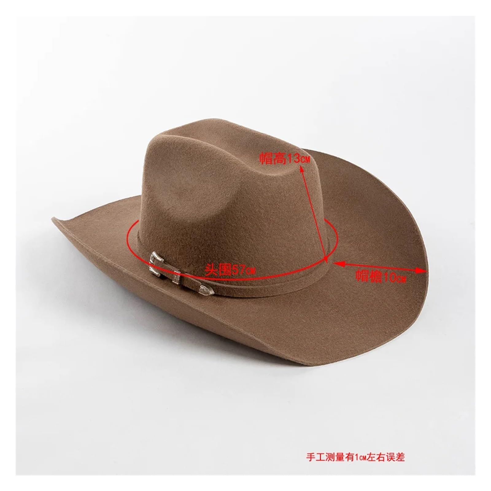 Sombrero Cowboy Sombrero vaquero de lana otoño e invierno accesorios del mismo color sombrero clásico Panamá rizado Retro