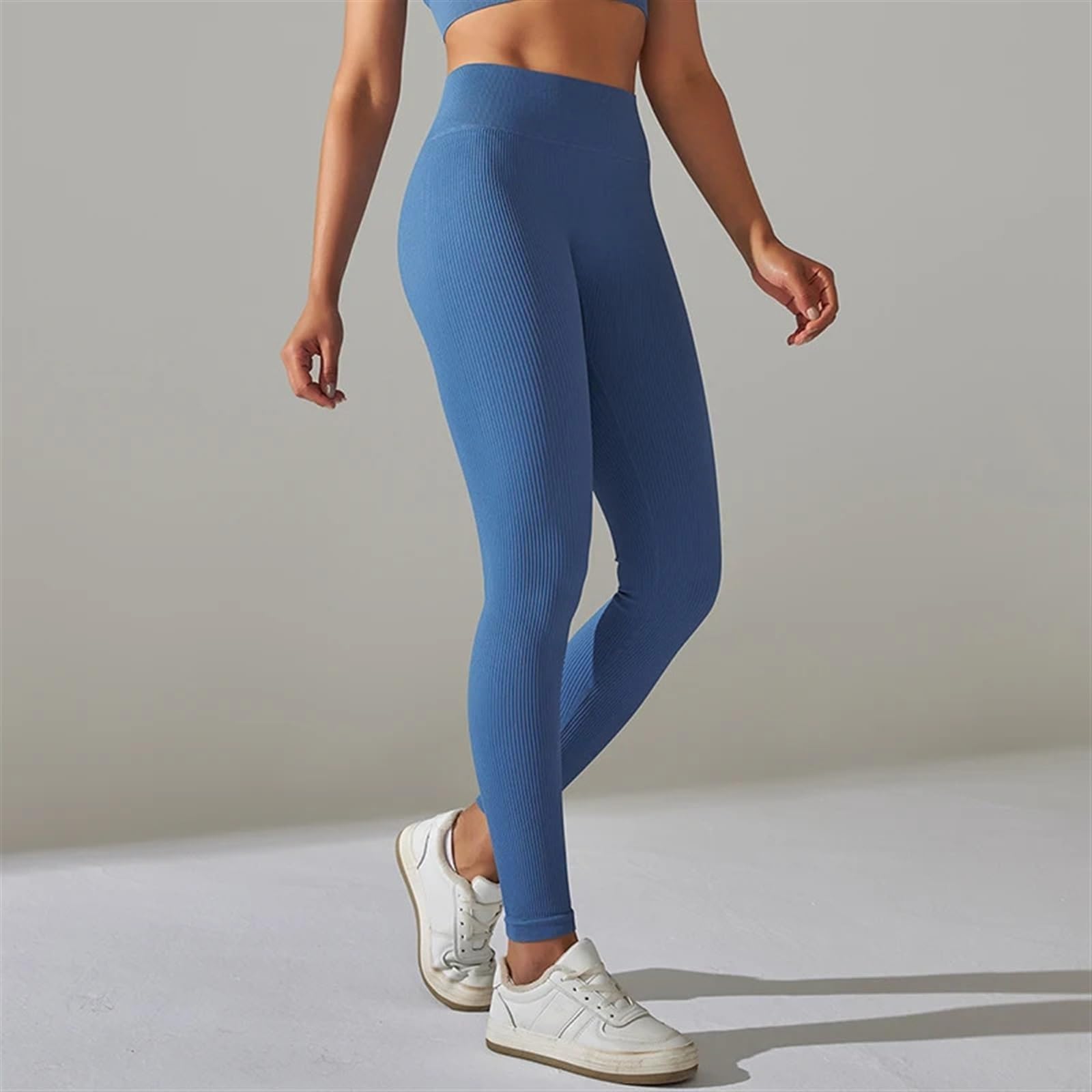 Pantalon yoga mujer Mallas de gimnasio sin costuras for mujer, mallas de entrenamiento de cintura alta con efecto Push Up, mallas for Fitness, pantalones largos, ropa deportiva, pantalones de Yoga(Gra