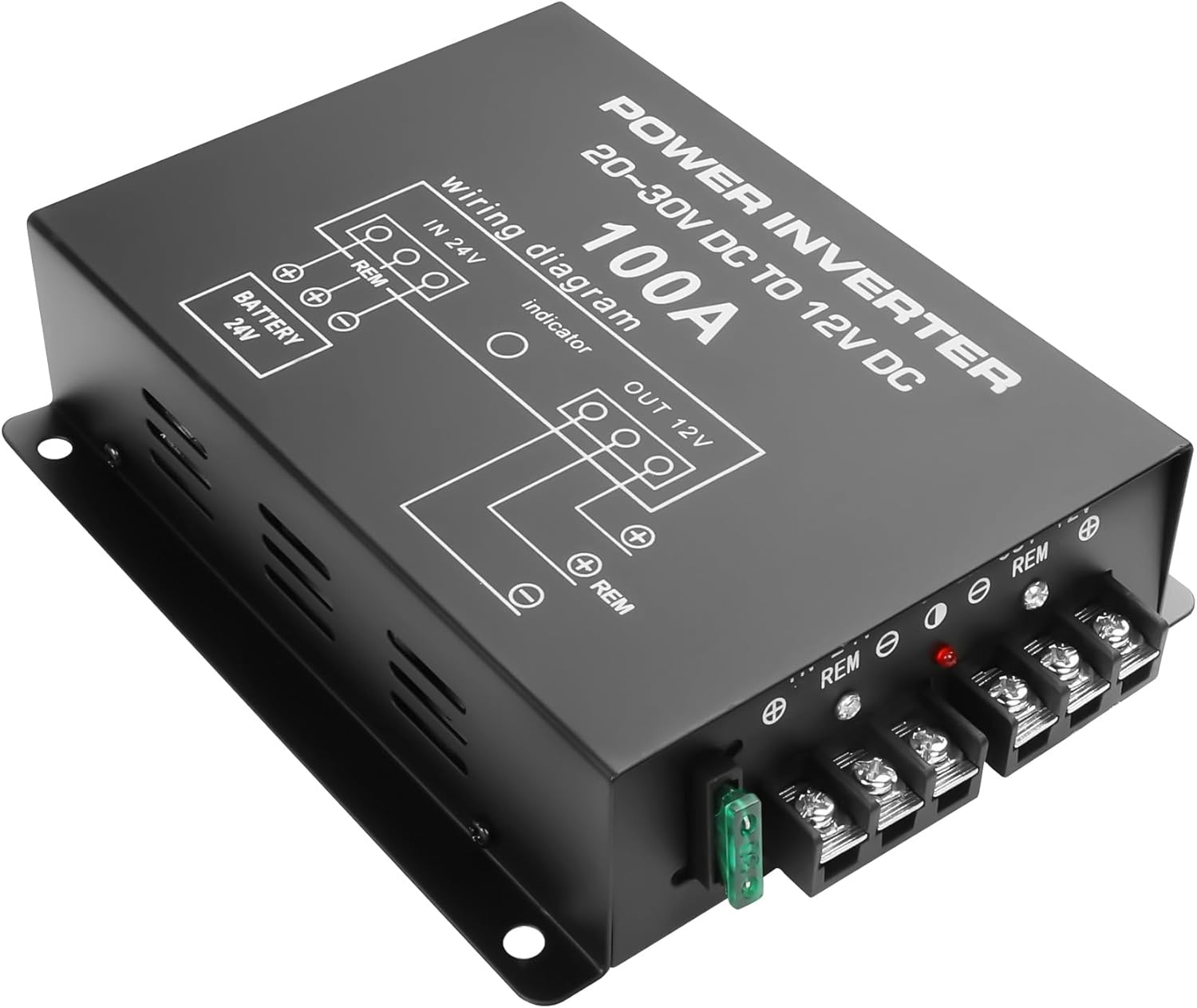 XMSJSIY DC 24V to 12V Step-Down Voltage Converter – 100A, 1200W DC Buck Module Adapter – Car Truck Vehicle Power Supply – 1 Pcs