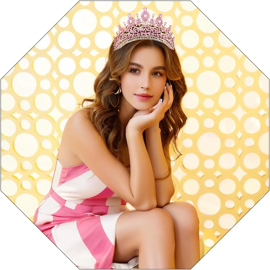 Crowns and Tiaras Jewelry Set for Women.Wedding Crown and Necklace Earrings Birthday Party Pageant Bridal Jewelry Sets Costume Tiara Accessories - Image 4