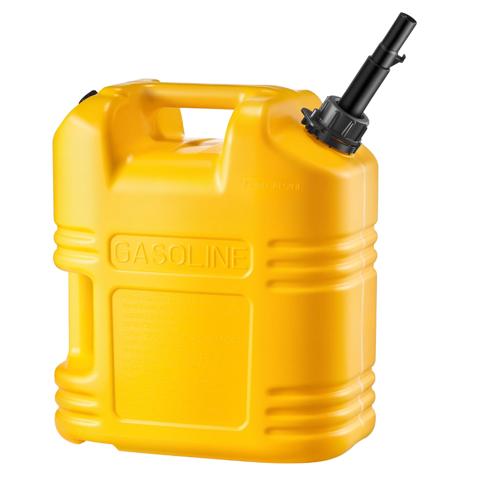 VEVOR Kraftstoffkanister, 19 L, Benzintank mit Ausguss & klarer Skala, max. Durchflussrate 15 L/min, Flüssigkeitsbehälter für die meisten Autos, Motorräder, SUVs, ATVs und UTVs, gelb, 1 Stk.