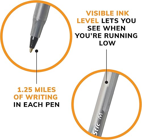 Miniatura 6 de BIC Round Stic Xtra Life - Bolígrafo de punta media 0039in negro 12 unidades