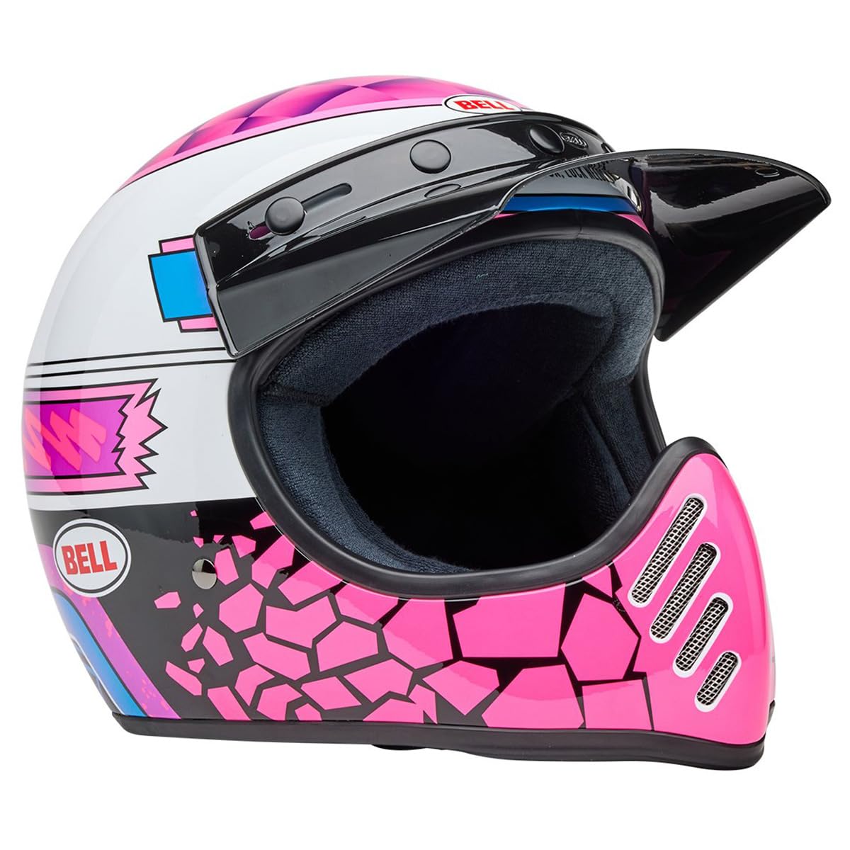 Amazon.com : Bell Moto Moto-3 Pink/Purple Deathspray X-Large