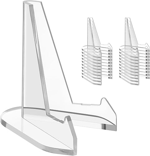 Miniatura 7 de Reastar Soporte de exhibición para tarjetas, paquete de 20 soportes de caballete pequeño, soportes acrílicos para fotos, para tarjetas de desafío,