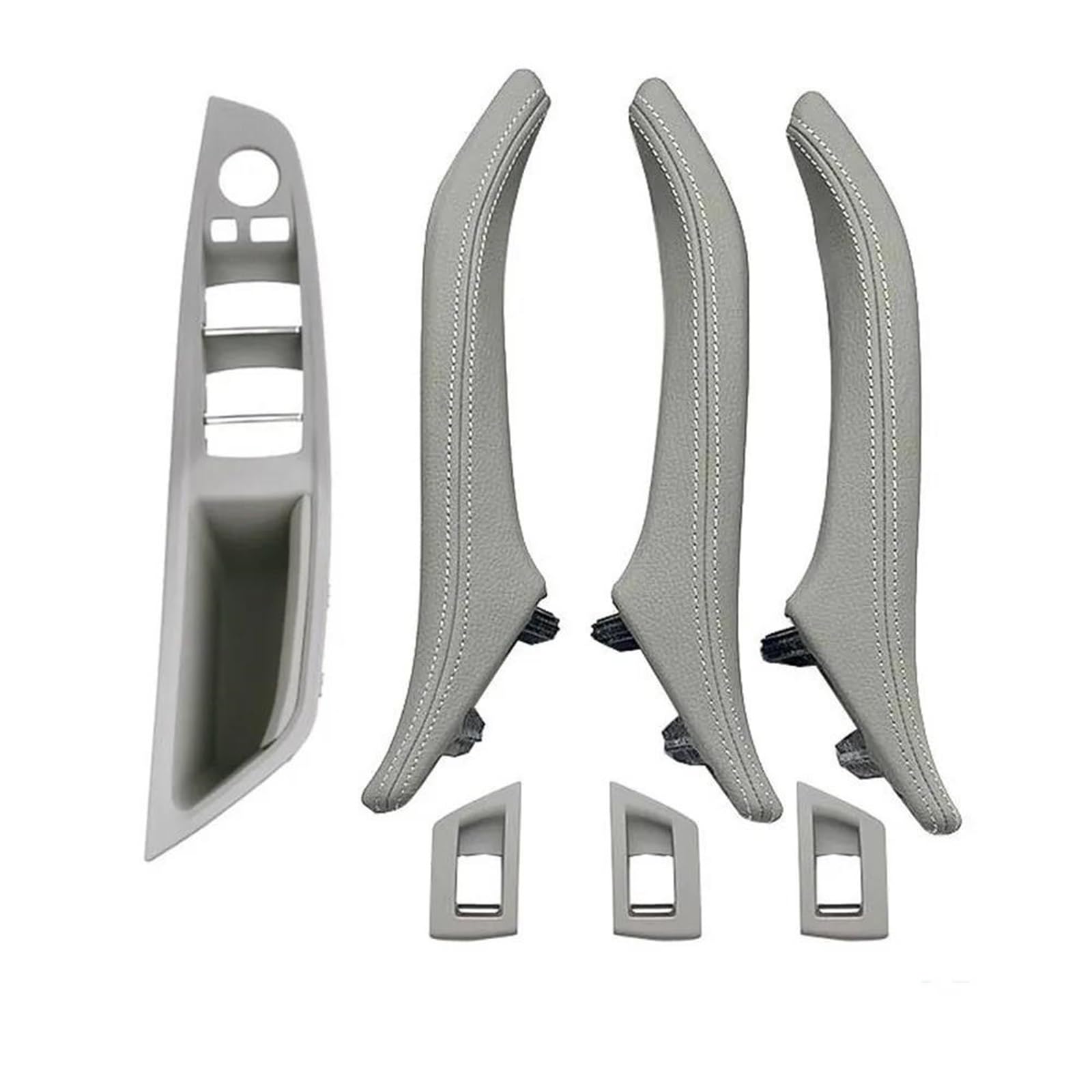 NOHEEU LHD Leather Interior Door Pull Handle Assembly Set for BMW 5 Series F10 F11 F18 520 523 525 528 530 535(LHD Titanium9)