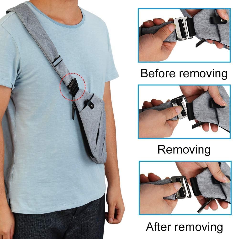 Sacoche Bandoulière OSOCE Anti-vol - Nylon Imperméable, 13.4x9 Pouces, Léger, Multi-compartiments, Noir