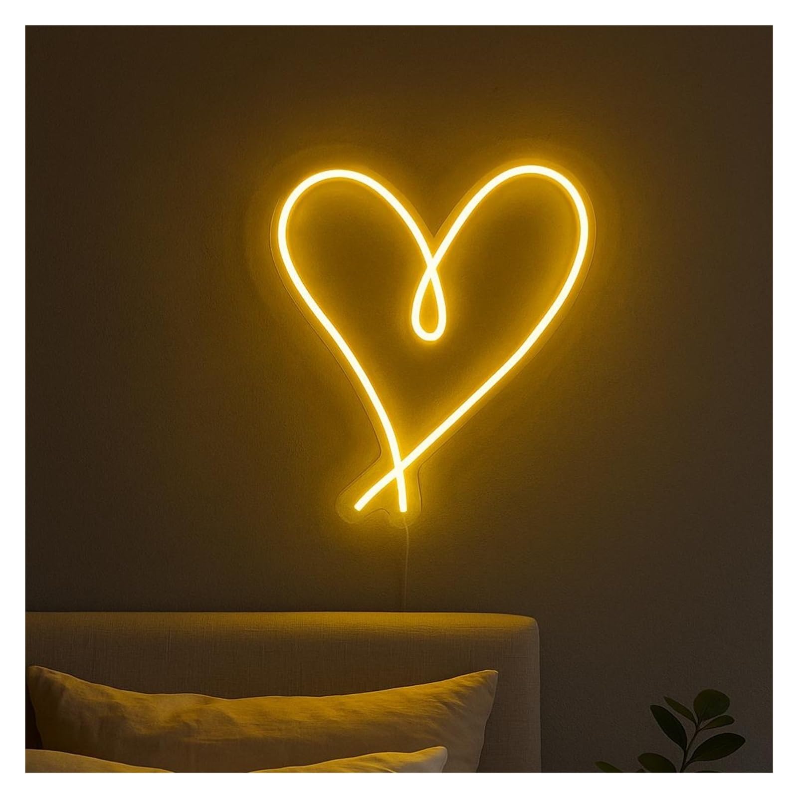 Shouxi Girls A Sign Lamp Heart Neon Sign, Suitable For Room Wall Decor With Dimmable 38Cm