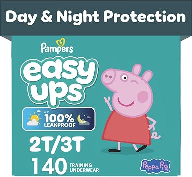 20% off: Pampers Easy Ups Training Underwear Peppa Pig Size 4 2T-3T, 140 Count