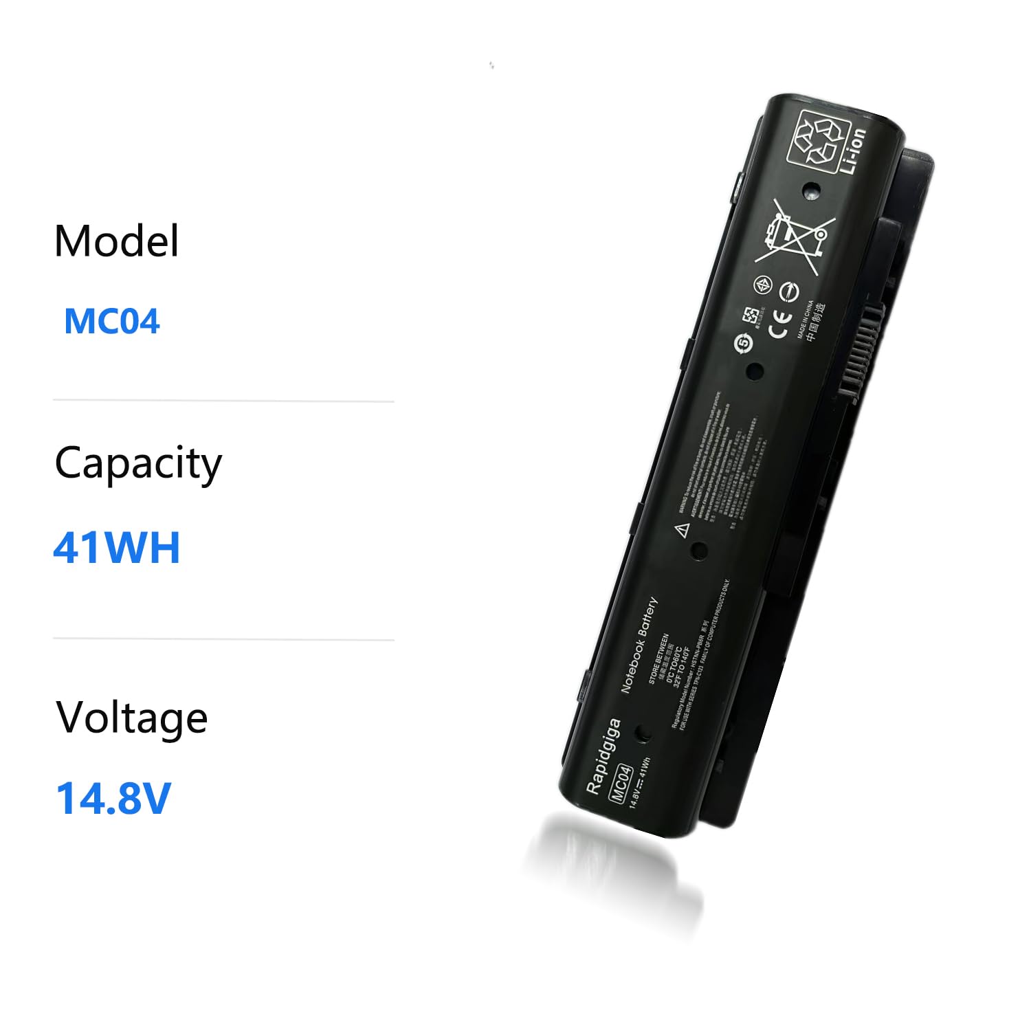 Rapidgiga MC04 New Laptop Battery for Hp Envy M7-N109DX M7-N014DX 17-N078CA 17-N153NR 17-N179NR 17T-N100 REFURB Series HSTNN-PB6R HSTNN-PB6L MC06 807231-001 805095-001 14.8V 41Wh