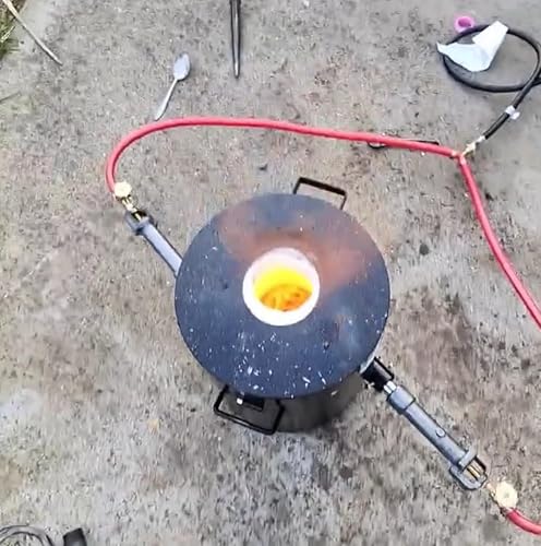 Miniatura 6 de Kits de horno de fusión de propano de 35.3 lbs con quemadores de doble forja, crisoles de 35.3 lbs y 13.2 lbs y otras herramientas de fundición de