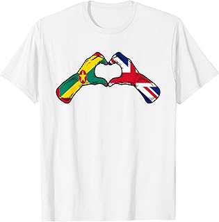 Grenada British Flag - Grenadian British UK Heart T-Shirt