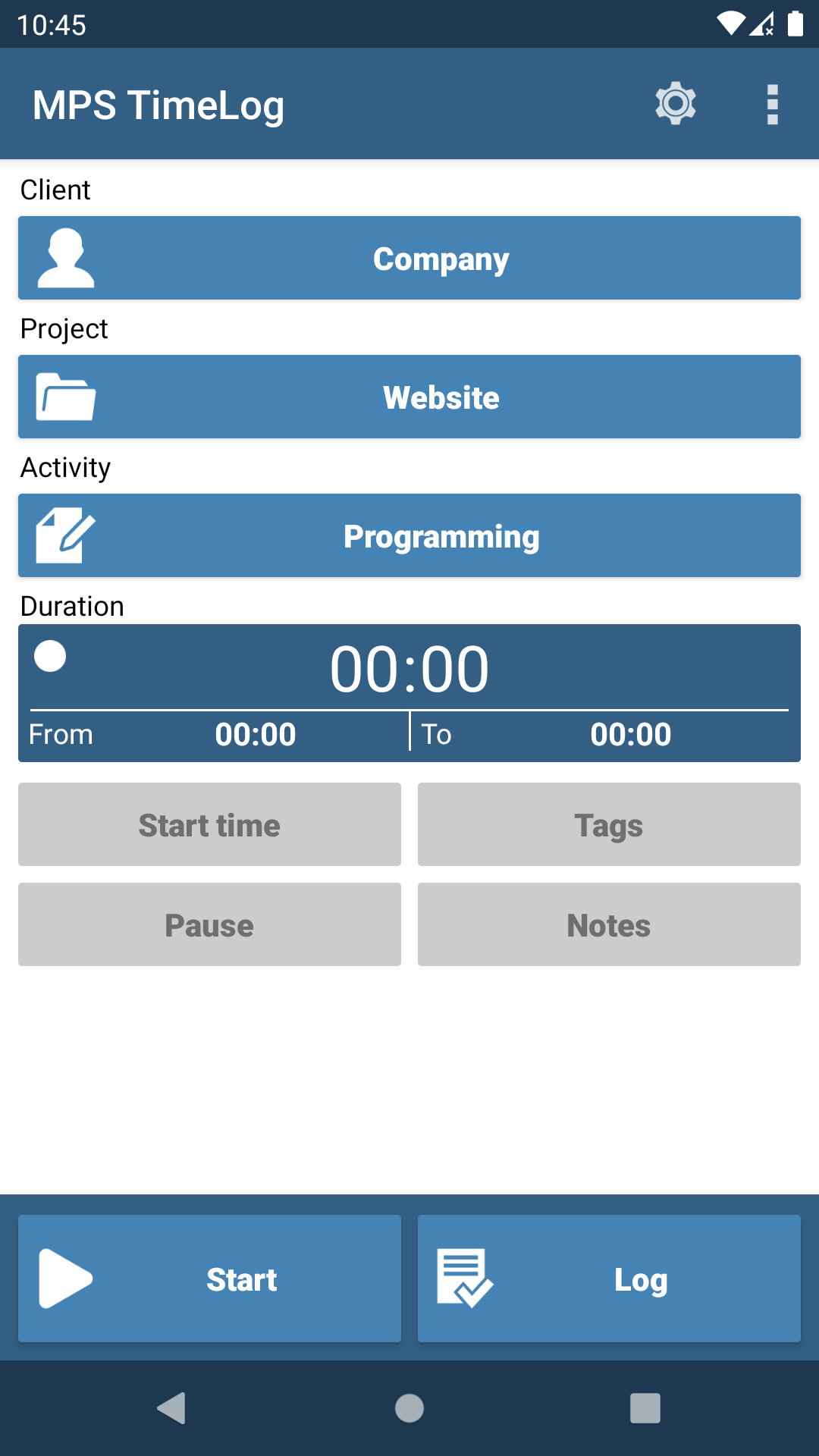 MPS TimeLog Pro - App on Amazon Appstore