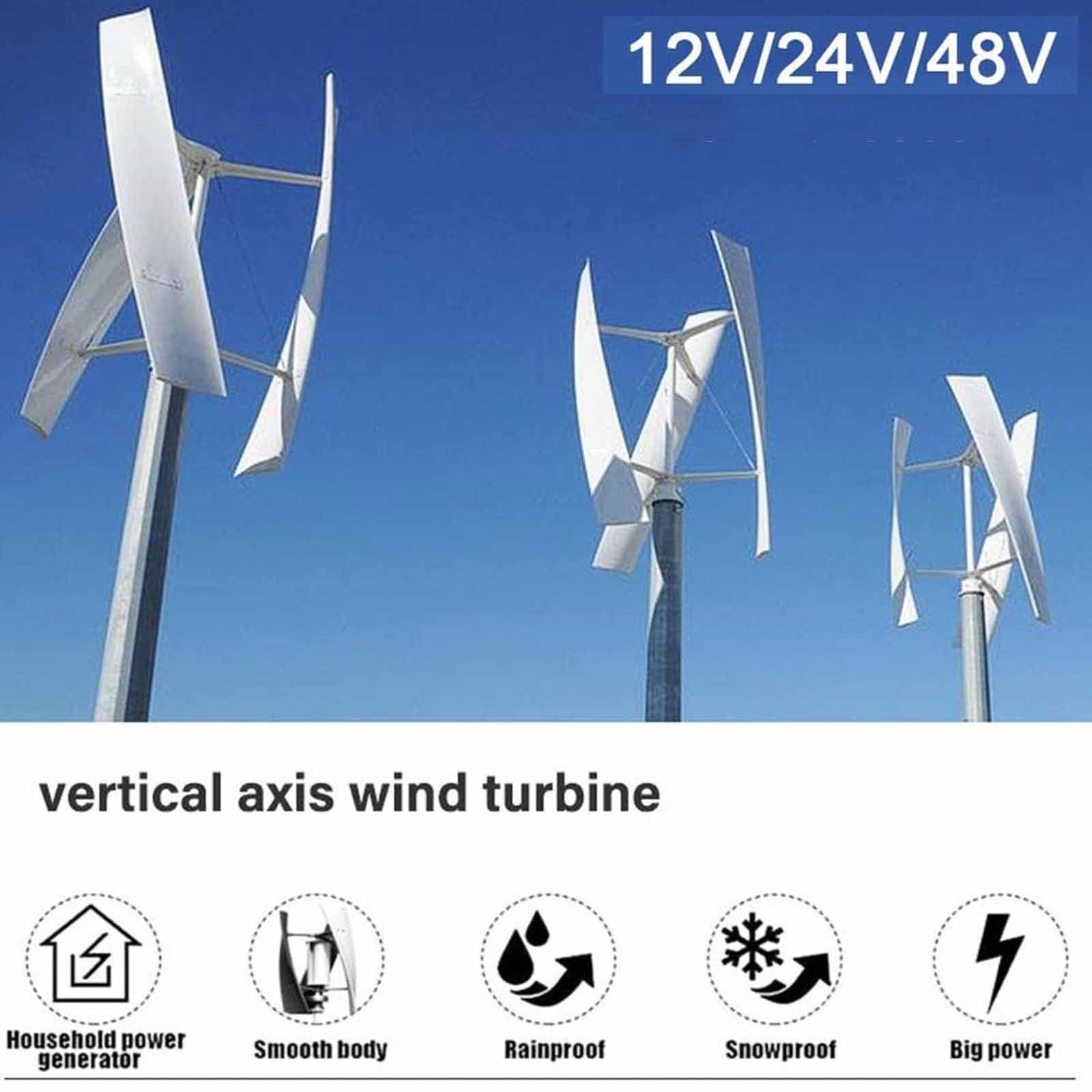 Zestaw generatora turbiny wiatrowej 7000 W, 12 V, 24 V, 48 V, pionowa turbina z kontrolerem ładowania do łodzi, pawilonów, domów, firm i przemysłu