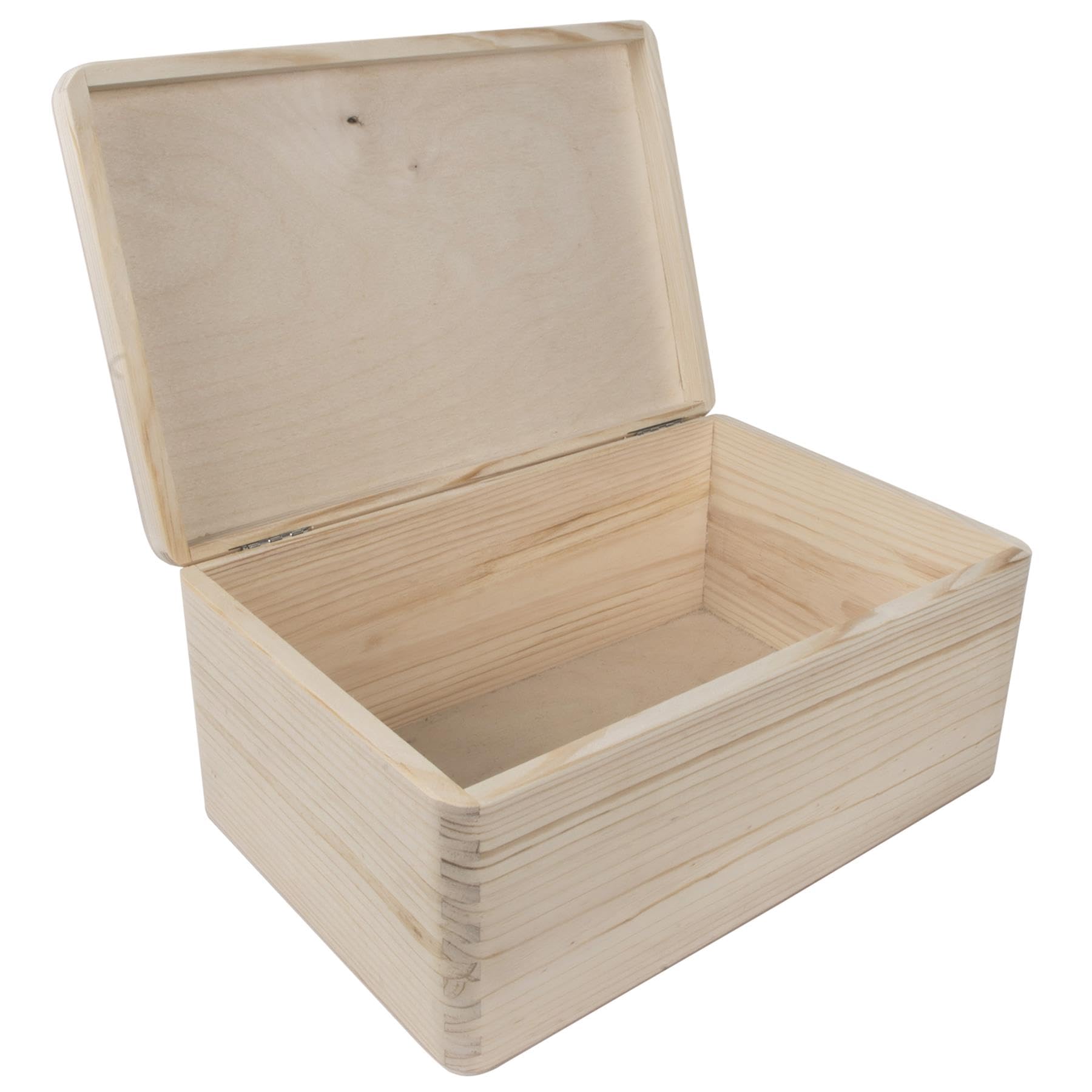 Woodeedoo Brown Wooden Storage Chest With Hinged Lid – 30 X 20 X 13 Cm – Plain Pine Box For Crafts Pyrography Engraving Gifts Or Decorative Home Organisation