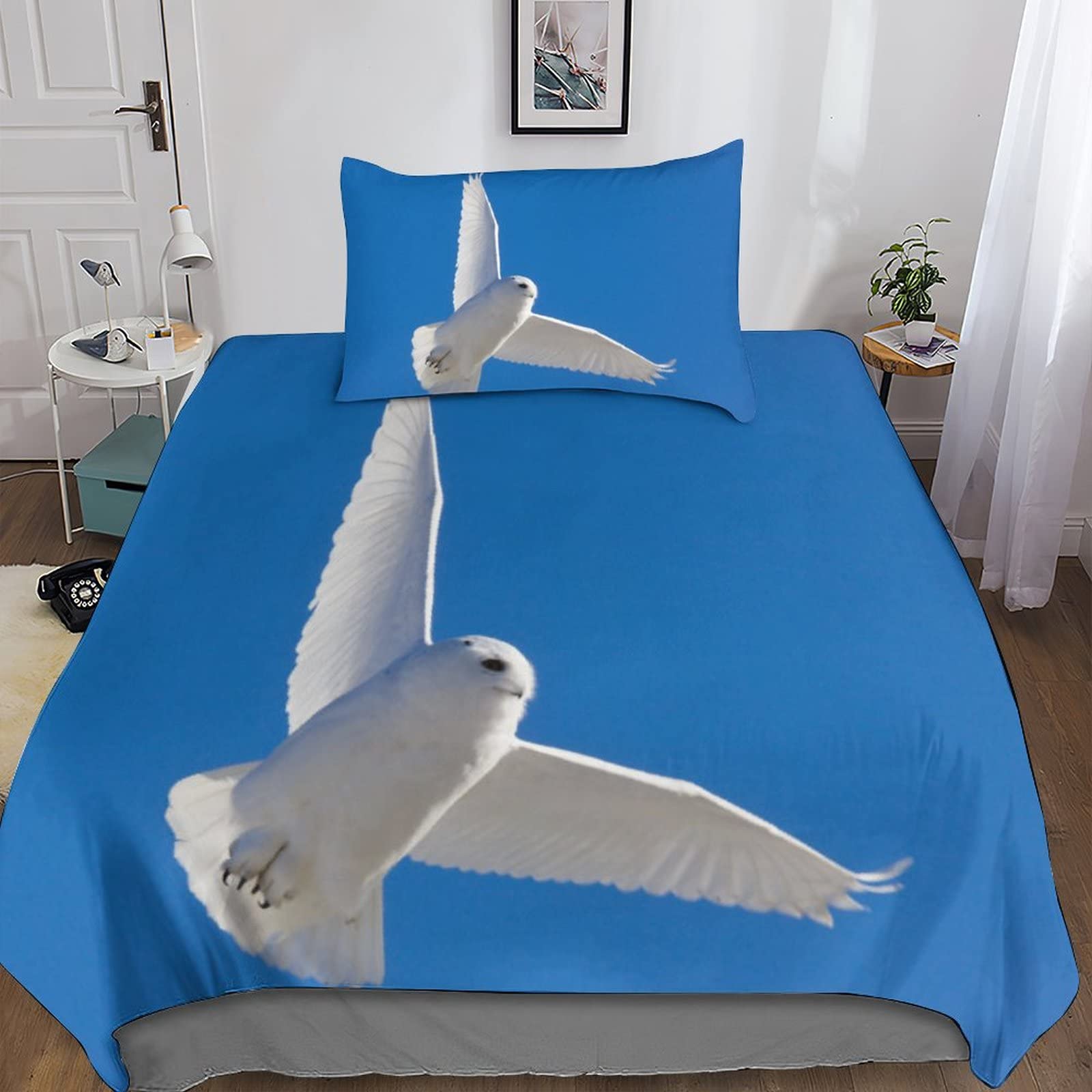Parure de lit enfant motif hibou 3D pour décorer une chambre single 135x200